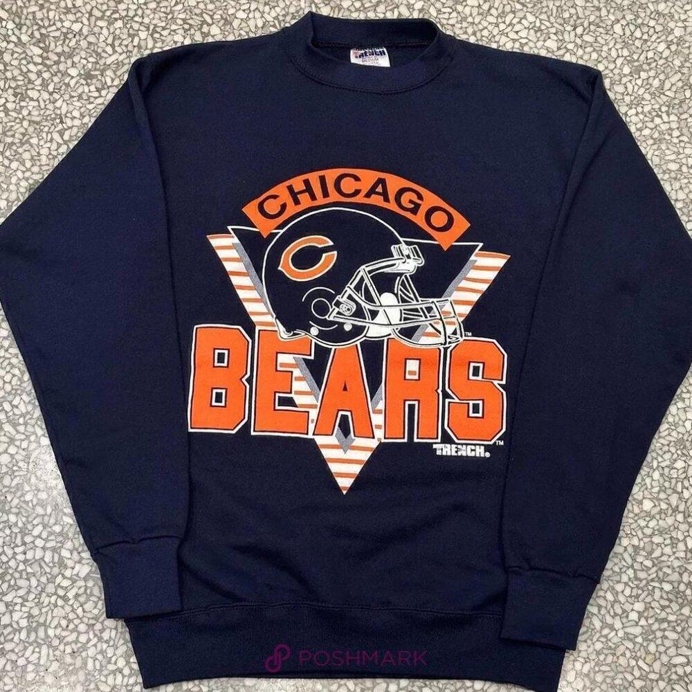 Chicago Bears NFL Logo Navy Retro Football Sweatshirt